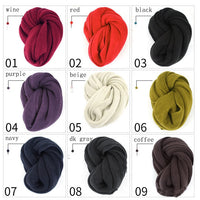 Long Solid Color Knitted Scarf - Bean Concept - Etsy