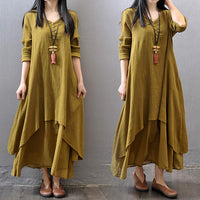 Cotton Linen Maxi Dress - Bean Concept - Etsy