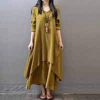 Cotton Linen Maxi Dress - Bean Concept - Etsy