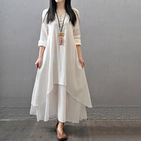 Cotton Linen Maxi Dress - Bean Concept - Etsy