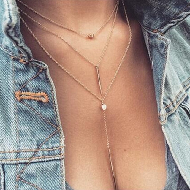 multi layer necklace - Bean Concept - Etsy