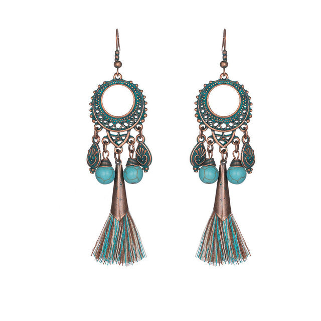 tassel long earrings - Bean Concept - Etsy