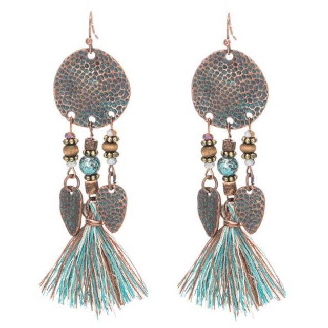 tassel long earrings - Bean Concept - Etsy