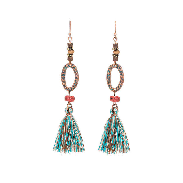 tassel long earrings - Bean Concept - Etsy