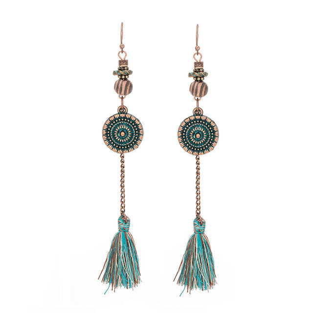 tassel long earrings - Bean Concept - Etsy