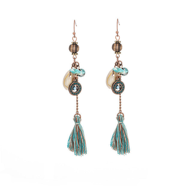 tassel long earrings - Bean Concept - Etsy