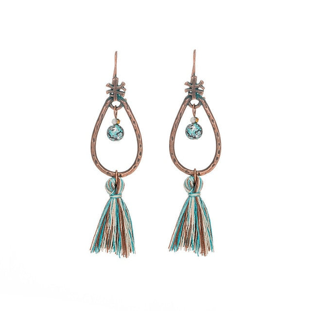 tassel long earrings - Bean Concept - Etsy