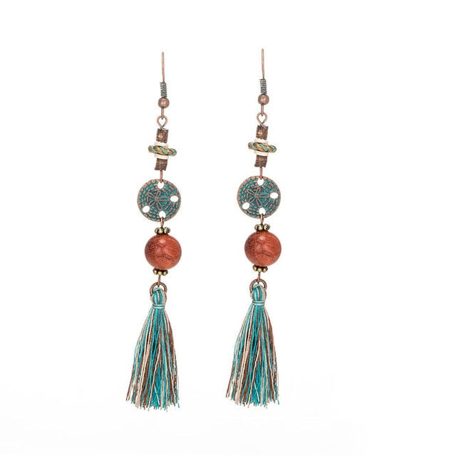 tassel long earrings - Bean Concept - Etsy