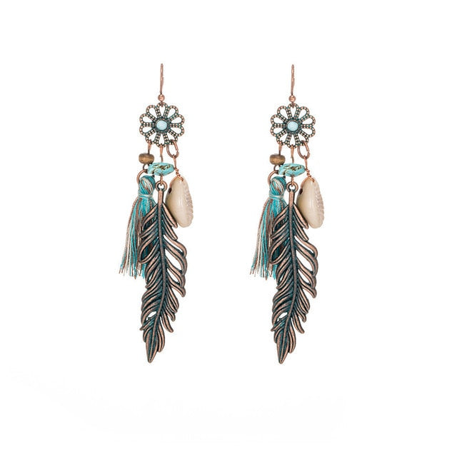 tassel long earrings - Bean Concept - Etsy