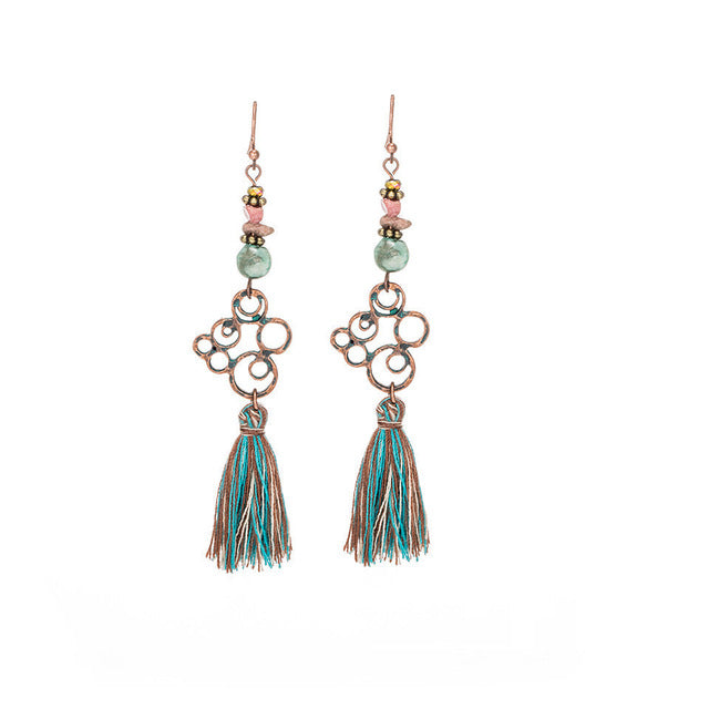 tassel long earrings - Bean Concept - Etsy