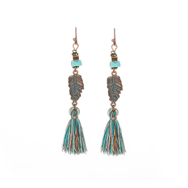 tassel long earrings - Bean Concept - Etsy