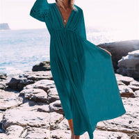 Boho Long Dress with Lace Sleeves - Bean Concept - Etsy