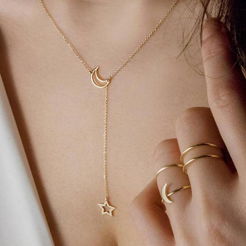 Moon Star Necklace - Bean Concept - Etsy