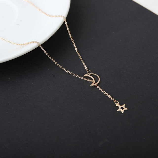 Moon Star Necklace - Bean Concept - Etsy