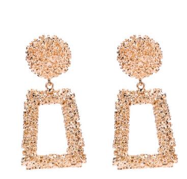 Gold Geometric Statement Earrings - Bean Concept - Etsy