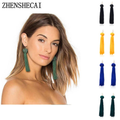Gold Color Tassel Long Earrings - Bean Concept - Etsy