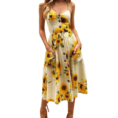 Sunflower Beach Summer Dress - Bean Concept - Etsy