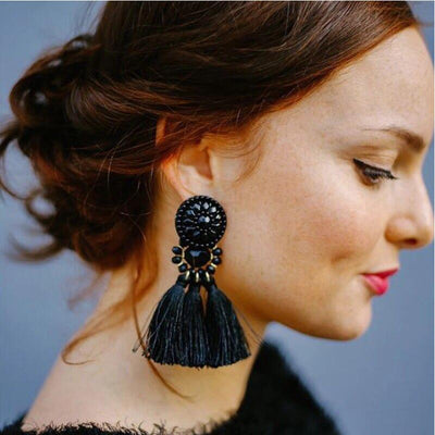 Bohemian Long Statement Tassel Earrings - Bean Concept - Etsy