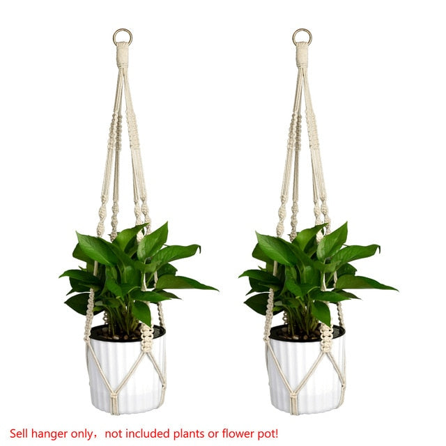 Macrame Flowerpot Plant Hanger - Bean Concept - Etsy