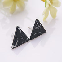 Round Geometric Stone Stud Earrings - Bean Concept - Etsy