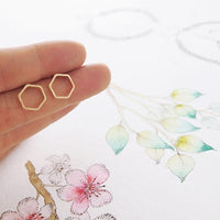 Hive Hexagon Stud Earrings - Bean Concept - Etsy