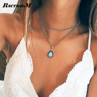 Crescent Water Drop Necklace - Bean Concept - Etsy