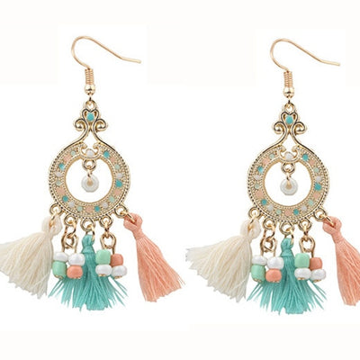 Vintage Boho Tassel Drop Earrings - Bean Concept - Etsy