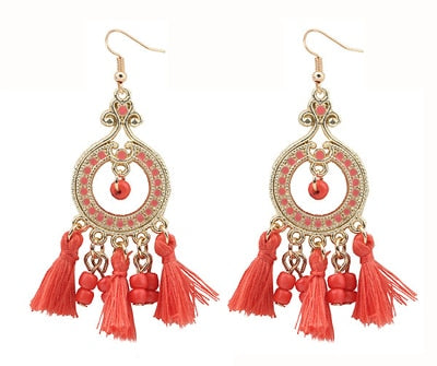 Vintage Boho Tassel Drop Earrings - Bean Concept - Etsy