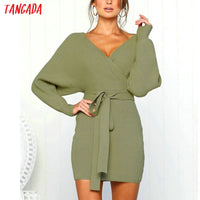 Olive Knitted Mini Dress - Bean Concept - Etsy