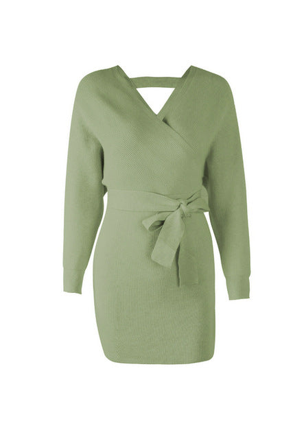 Olive Knitted Mini Dress - Bean Concept - Etsy