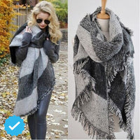 Winter Plaid Scarf Shawl - Bean Concept - Etsy
