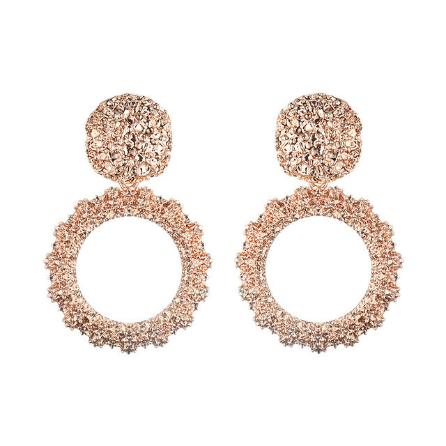 Gold Geometric Statement Earrings - Bean Concept - Etsy