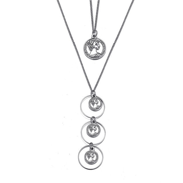 Vintage Carved Coin Necklace - Bean Concept - Etsy