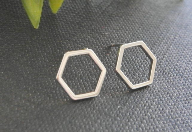 Hexagon Earrings - Bean Concept - Etsy