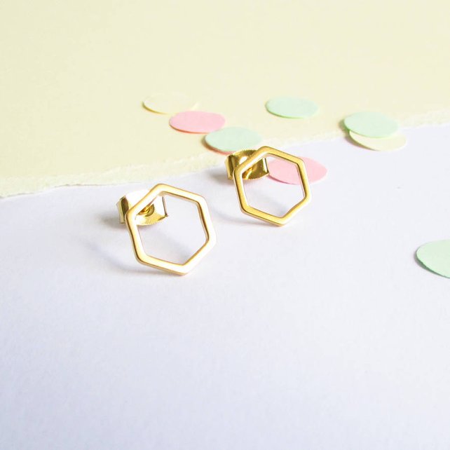 Hexagon Earrings - Bean Concept - Etsy