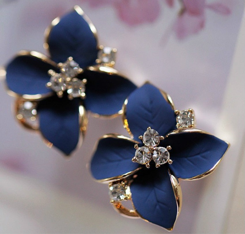Blue Flowers Earrings - Bean Concept - Etsy