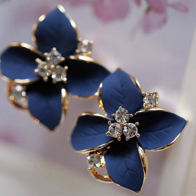 Blue Flowers Earrings - Bean Concept - Etsy