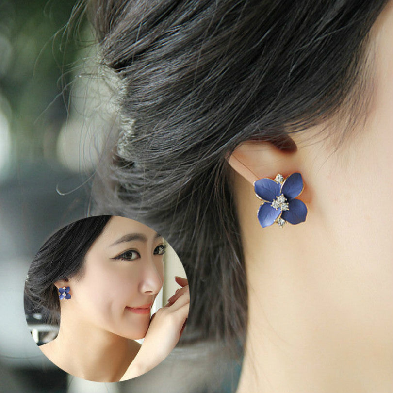 Blue Flowers Earrings - Bean Concept - Etsy