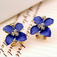 Blue Flowers Earrings - Bean Concept - Etsy