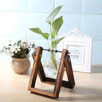 Glass Wood Vase Plant Pot - Bean Concept - Etsy
