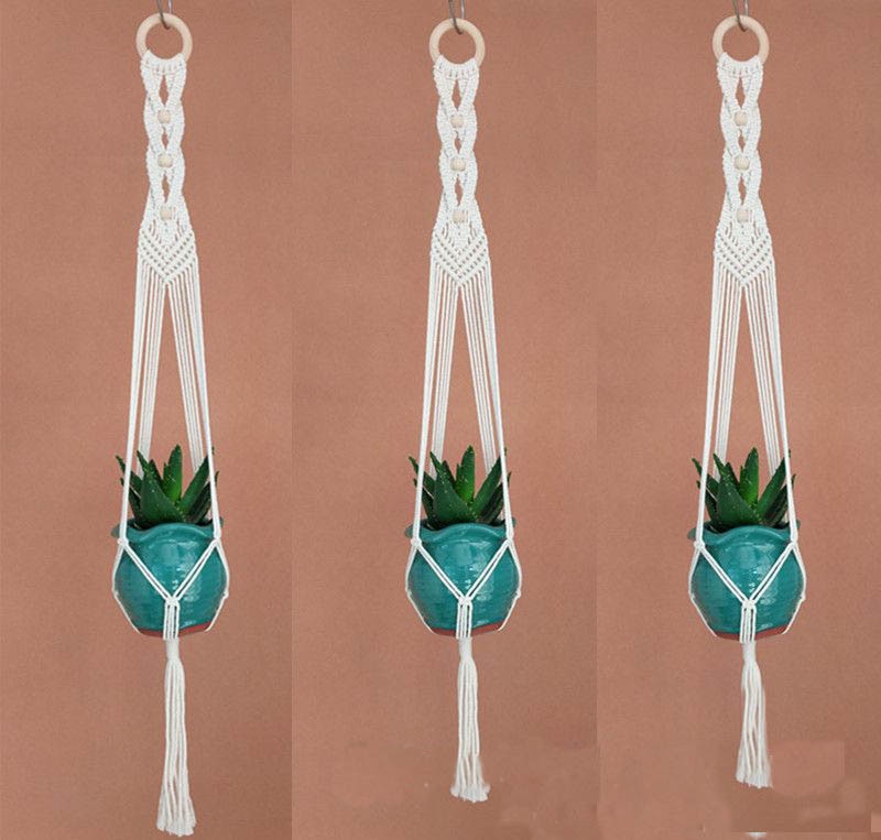 Handmade Linen Braided Plant Hanger - Bean Concept - Etsy