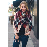 Plaid Blanket Scarf - Bean Concept - Etsy