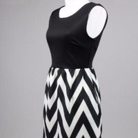 Black and White Chevron Short Dress - Bean Concept - Etsy