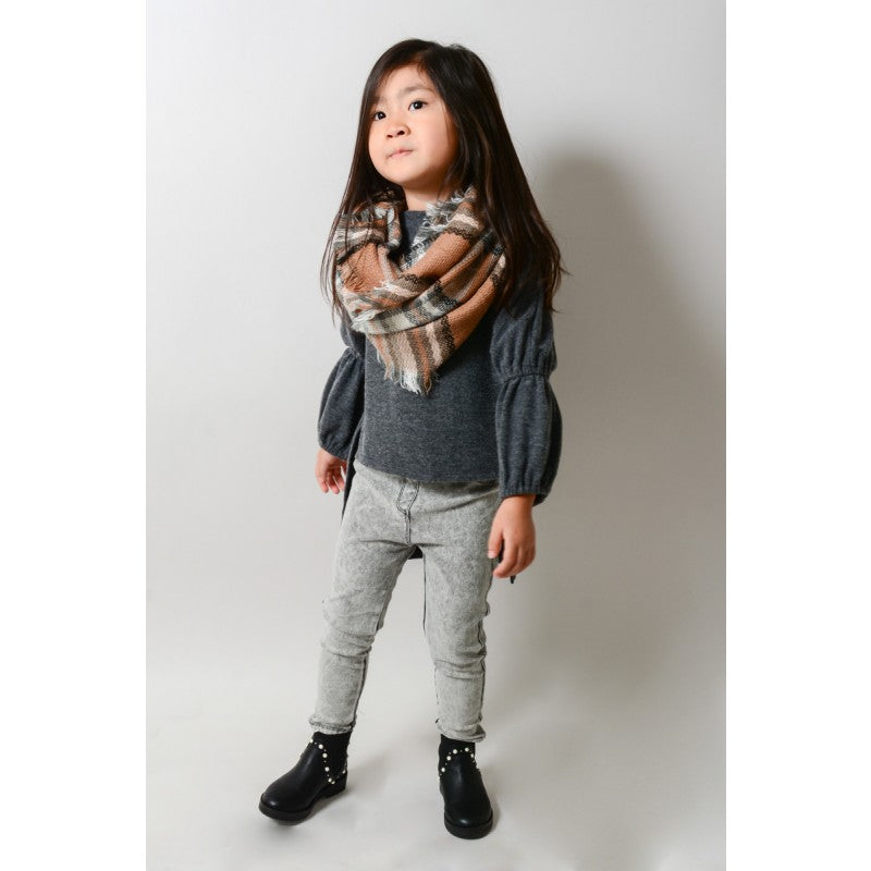 Kids Plaid Blanket Infinity Scarf - Green Navy - Bean Concept - Etsy