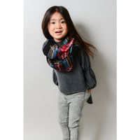 Kids Plaid Blanket Infinity Scarf - Green Navy - Bean Concept - Etsy