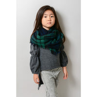 Kids Plaid Blanket Infinity Scarf - Green Navy - Bean Concept - Etsy