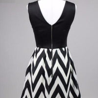 Black and White Chevron Short Dress - Bean Concept - Etsy