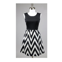 Black and White Chevron Short Dress - Bean Concept - Etsy
